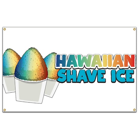 Hawaiian Shave Ice Banner Concession Stand Food Truck Single Sided